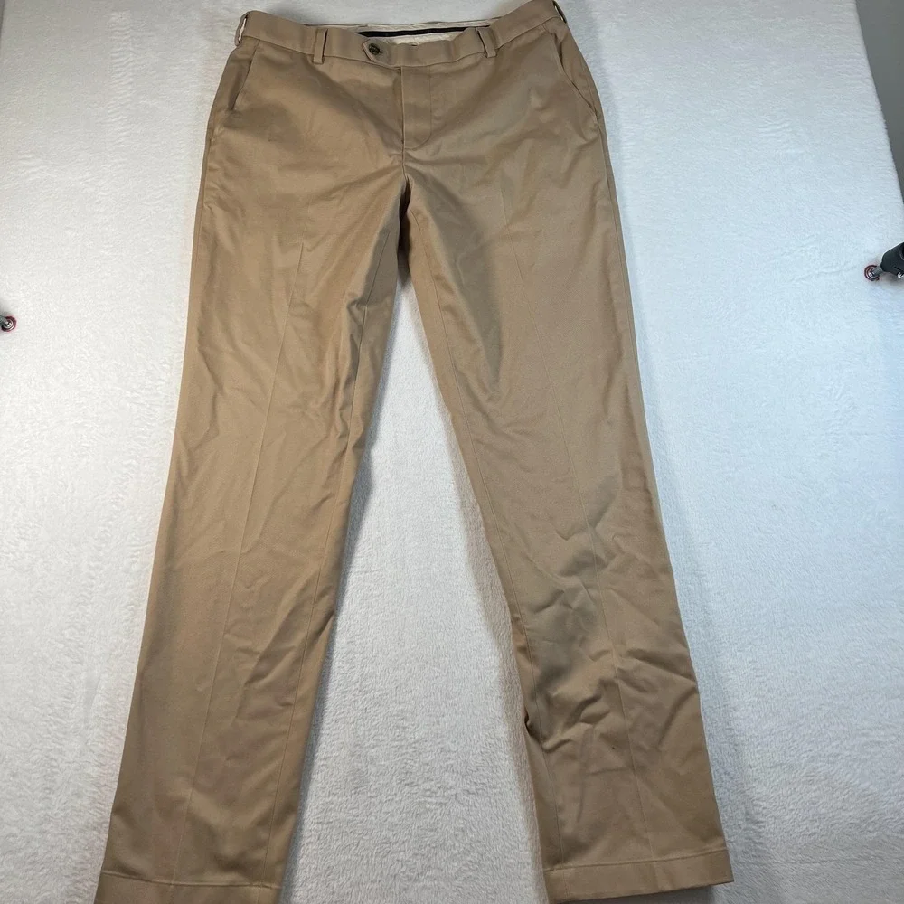 Brooks‎ Brothers Pants Mens 36x34 Beige Advantage Chino Slim Stretch